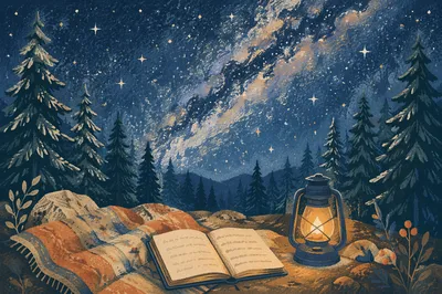 Milky Way Over Evergreen Forest Clearing