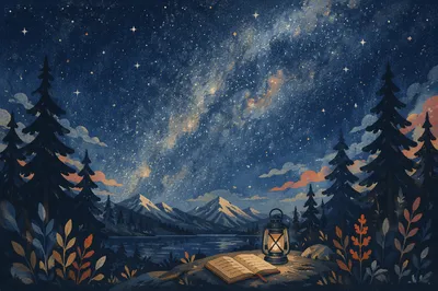 Milky Way Over Evergreen Forest Clearing