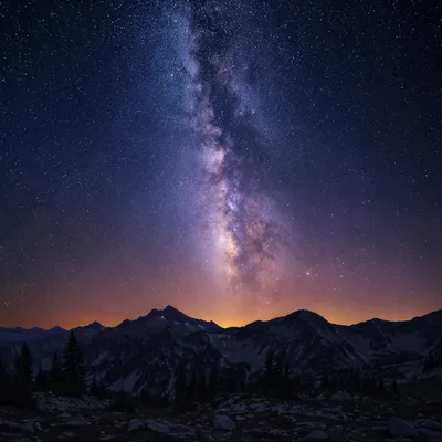 Milky Way Over Evergreen Mountain Wilderness