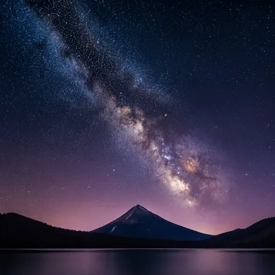 Milky Way Over Silent Mountain Lake