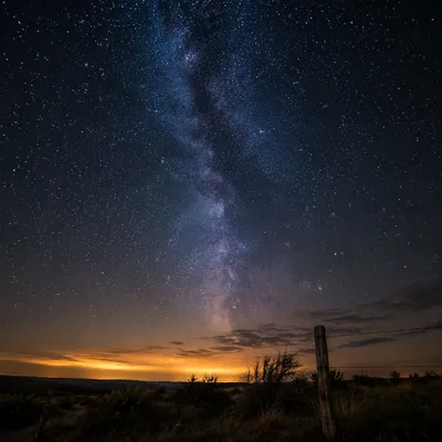 Milky Way Over Quiet Rural Horizon