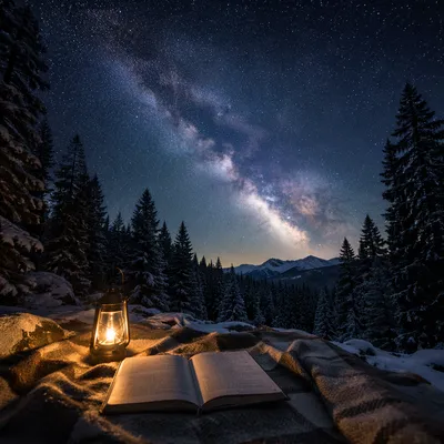 Milky Way Over Evergreen Forest Clearing