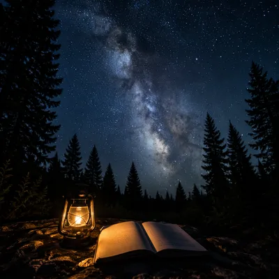 Milky Way Over Quiet Evergreen Forest