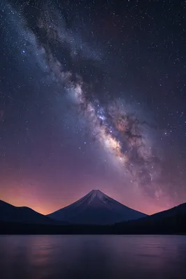 Milky Way Over Evergreen Mountain Lake