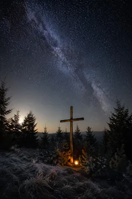 Milky Way Over Evergreen Cross