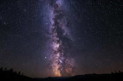 Milky Way Over Quiet Wilderness Horizon