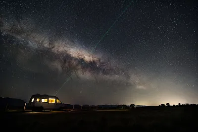 Milky Way Over Rural Camper Van