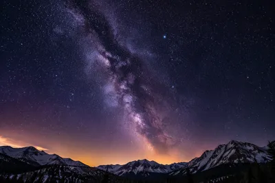 Milky Way Above Evergreen Alpine Valley