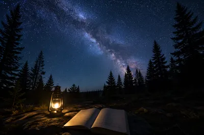 Milky Way Over Quiet Evergreen Clearing