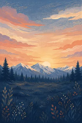 Golden Sunrise Over Evergreen Mountain Wilderness