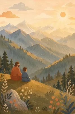 Golden Sunrise Over Evergreen Mountains