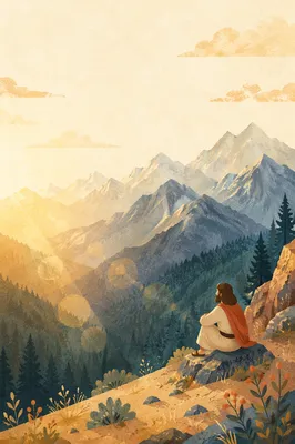 Golden Sunrise Over Evergreen Mountain Range