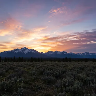 Golden Sunrise Over Evergreen Mountain Wilderness