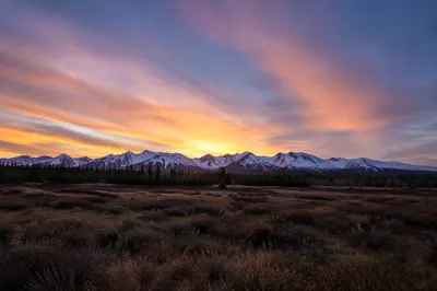 Golden Sunrise Over Evergreen Mountain Wilderness