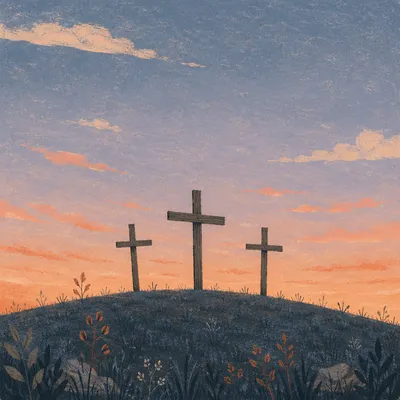 Three Crosses on Sunset Hill
