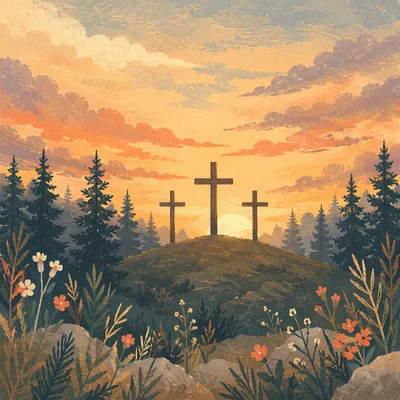 Three Crosses at Evergreen Sunset Hill