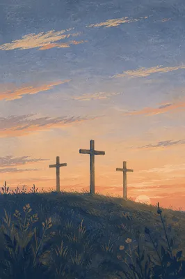 Three Crosses on Sunset Hill