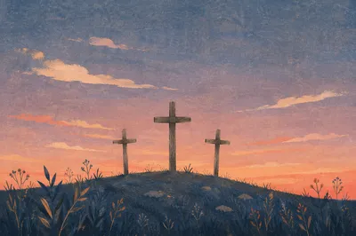 Three Crosses on Sunset Hill