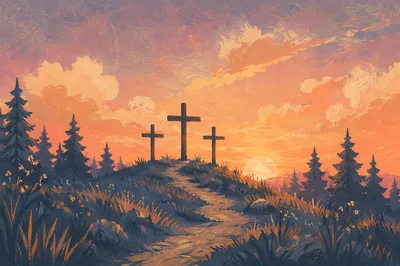 Three Crosses at Evergreen Sunset Hill