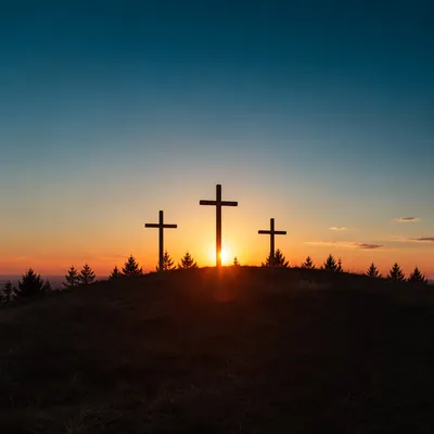Three Crosses on Sunset Hill