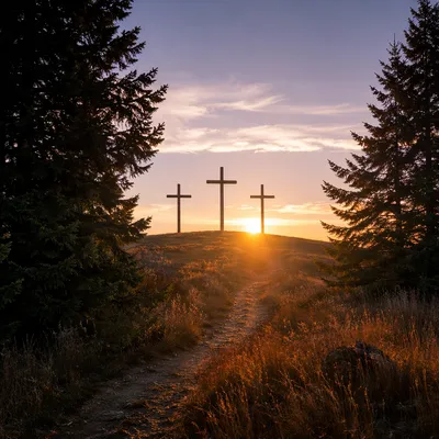 Three Crosses at Evergreen Sunset Hill
