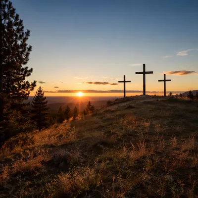 Three Crosses at Evergreen Sunset Hill