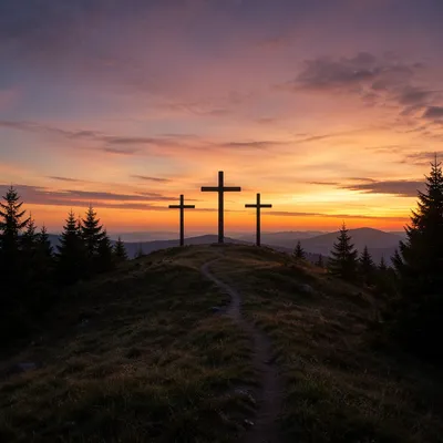 Three Crosses at Evergreen Sunset Hill
