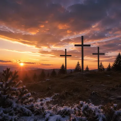 Three Crosses at Evergreen Sunset Hill