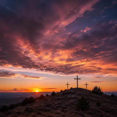 Three Crosses at Evergreen Sunset Hill