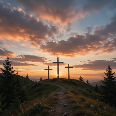 Three Crosses at Evergreen Sunset Hill