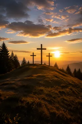 Three Crosses at Evergreen Sunset Hill