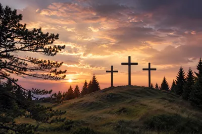 Three Crosses at Evergreen Sunset Hill