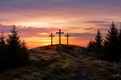 Three Crosses at Evergreen Sunset Hill