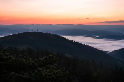 Three Crosses on Evergreen Sunset Hill