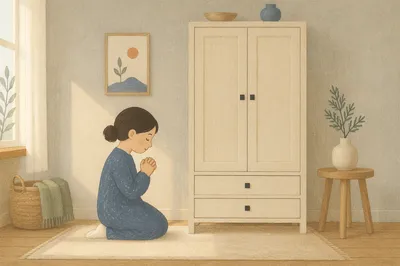 Quiet Prayer Closet with Evergreen Accent
