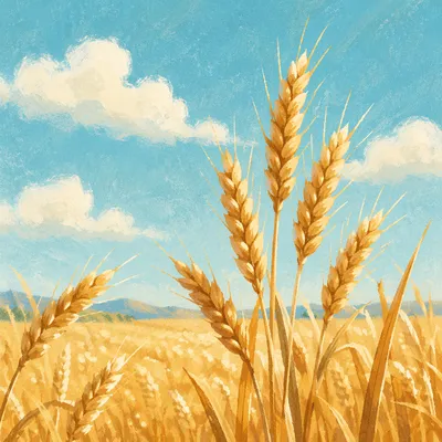Golden Wheat Harvest Under Blue Summer Sky