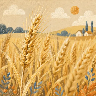 Golden Wheat Harvest in Warm Sunlight