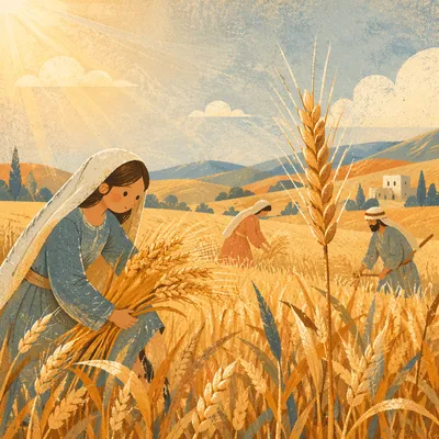Golden Wheat Harvest in Warm Sunlight