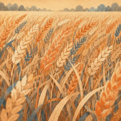 Golden Wheat Harvest Field in Warm Sunlight