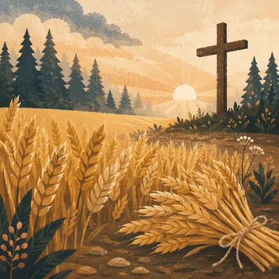 Golden Wheat Harvest by Evergreen Cross