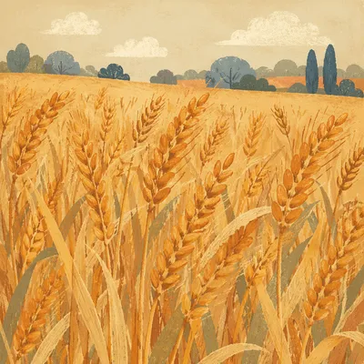 Golden Wheat Harvest in Timeless Rural Field