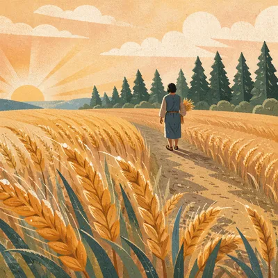 Golden Wheat Harvest by Evergreen Horizon