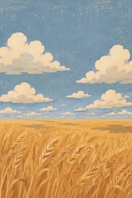 Golden Wheat Harvest Under Expansive Summer Sky
