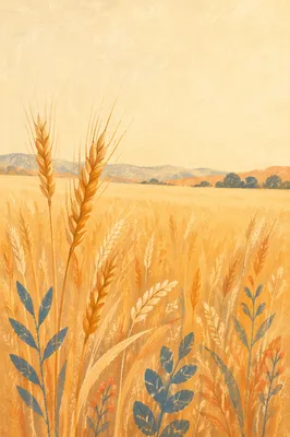 Golden Wheat Harvest in Warm Evening Light