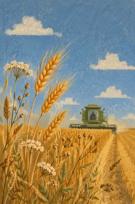 Golden Wheat Harvest Under Open Sky