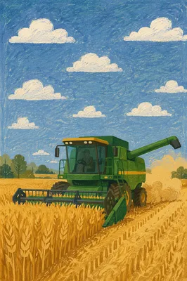 Golden Wheat Harvest Under Summer Sky