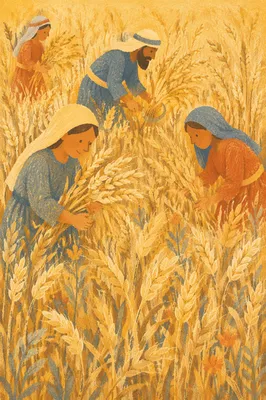 Golden Wheat Harvest Close Up