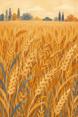 Golden Wheat Harvest Field at Sunset