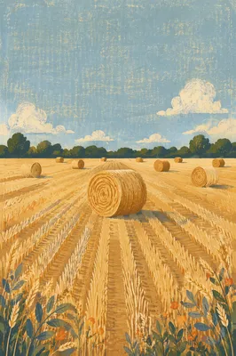 Golden Wheat Harvest Field at Sunset
