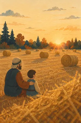 Golden Wheat Harvest at Evergreen Sunset